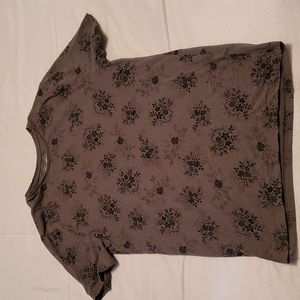 Express Men's size SMALL Green Floral T-Shirt